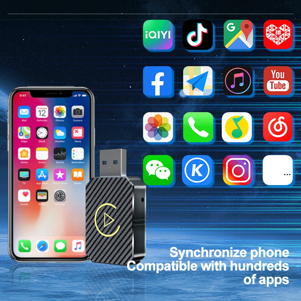 2 em 1 sem fio carplay android adaptador automático mini caixa com fio para plug and play sem fio 5ghz wifi tipo-c/usb para toyota vw peugeot
