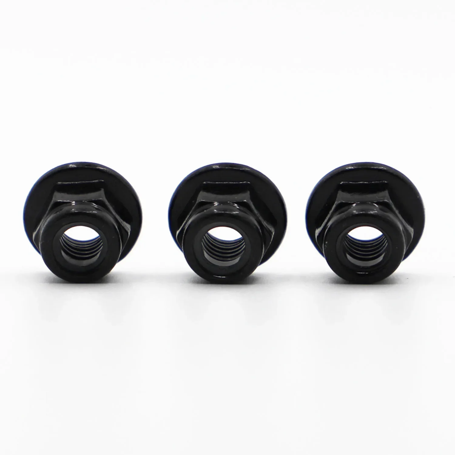 10 Chiếc M3 M4 M5 M6 M8 Đen Thép Carbon Lục Giác Bích Nylon Lắp Khóa Đai Ốc Tự Khóa Nylock locknut