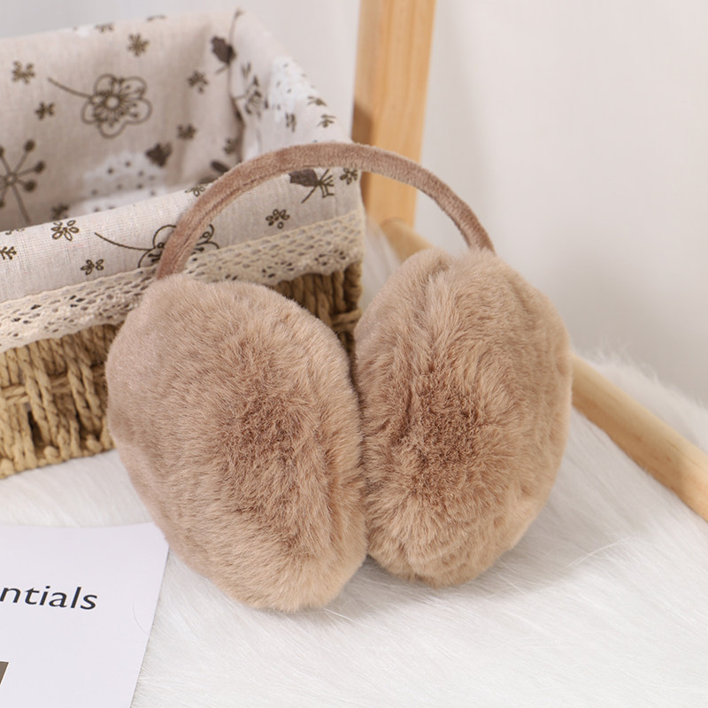 Earmuffs peluches para mulheres, forma de hambúrguer, dobra fofa, cobertura de orelha externa, proteção contra frio, monocromática, quente, Earmuffs, meninas, inverno, 2023
