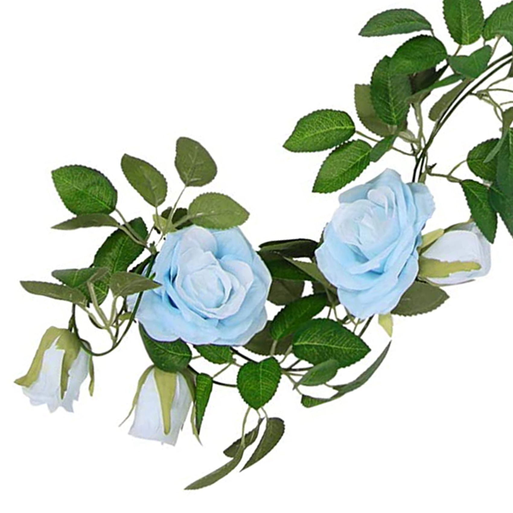 BABQ 3 guirnaldas de vid de rosas artificiales en total de 32,5 pies, cestas colgantes de flores de seda, plantas para interiores y exteriores (azul)