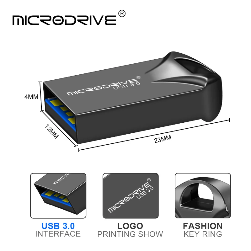 Impermeable Super Mini unidad flash usb pen Drive 32GB metal usb 3,0 flash usb stick pendrive 64GB para cle usb 128 gb