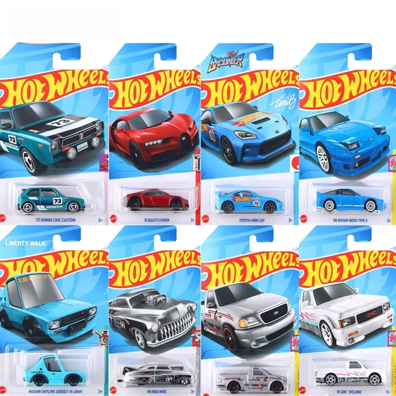 2024M Original Hot Wheels coche niños juguetes 1/64 Diecast Carro Bugatti Chiron Toyota GR86 Nissan 180SX Skyline Dodge Batmobile regalo