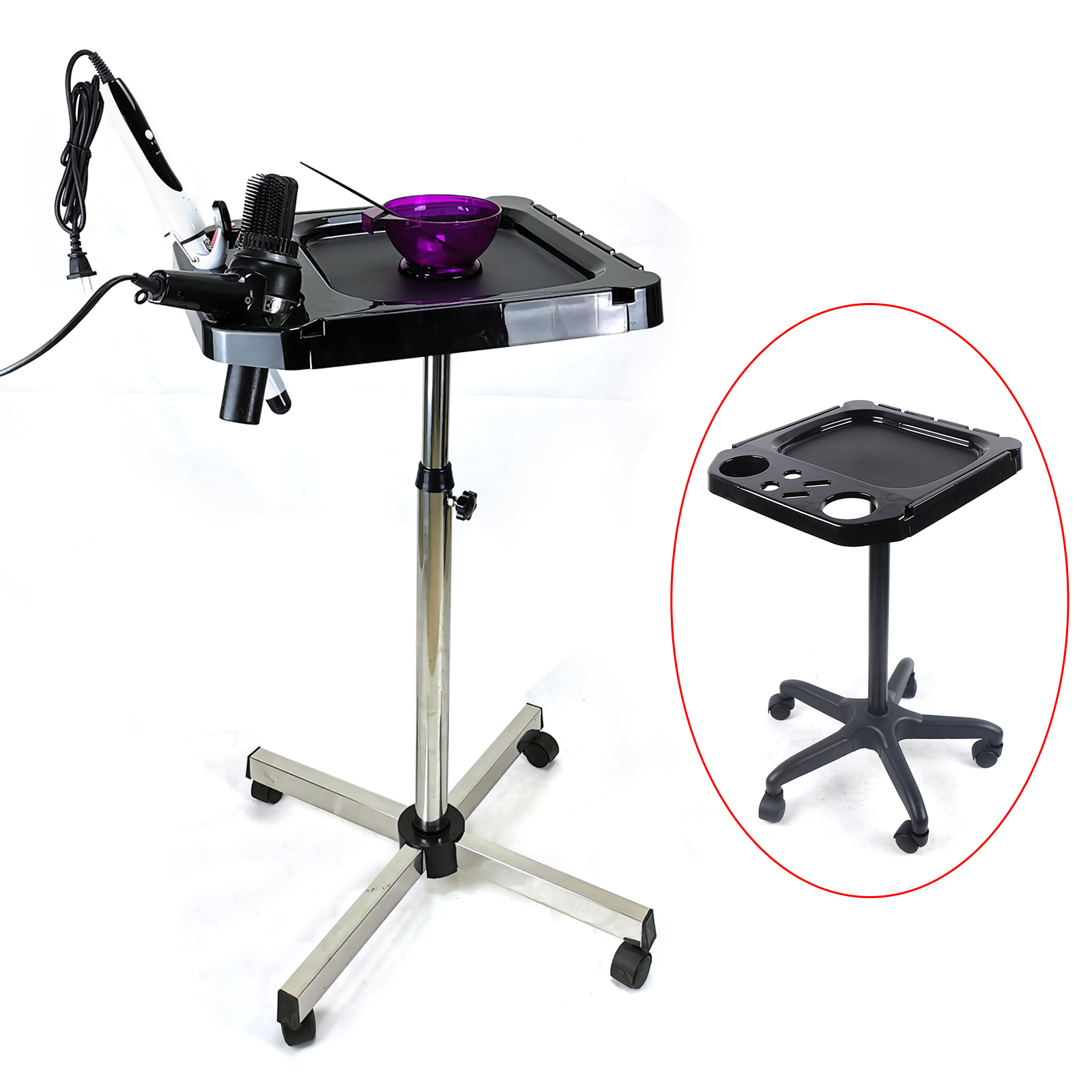 Instrument Beauty Equipment Stand Mobile Salon Spa Rolling Cart Service Trolley Hair Stylist Storage Tray Tattoo Table
