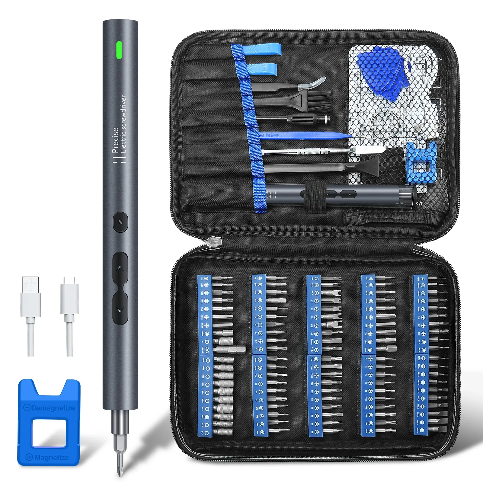 Juego de destornilladores eléctricos de precisión 120 en 1, Mini Kit recargable, brocas inalámbricas para teléfono móvil Xiaomi, portátil y PC