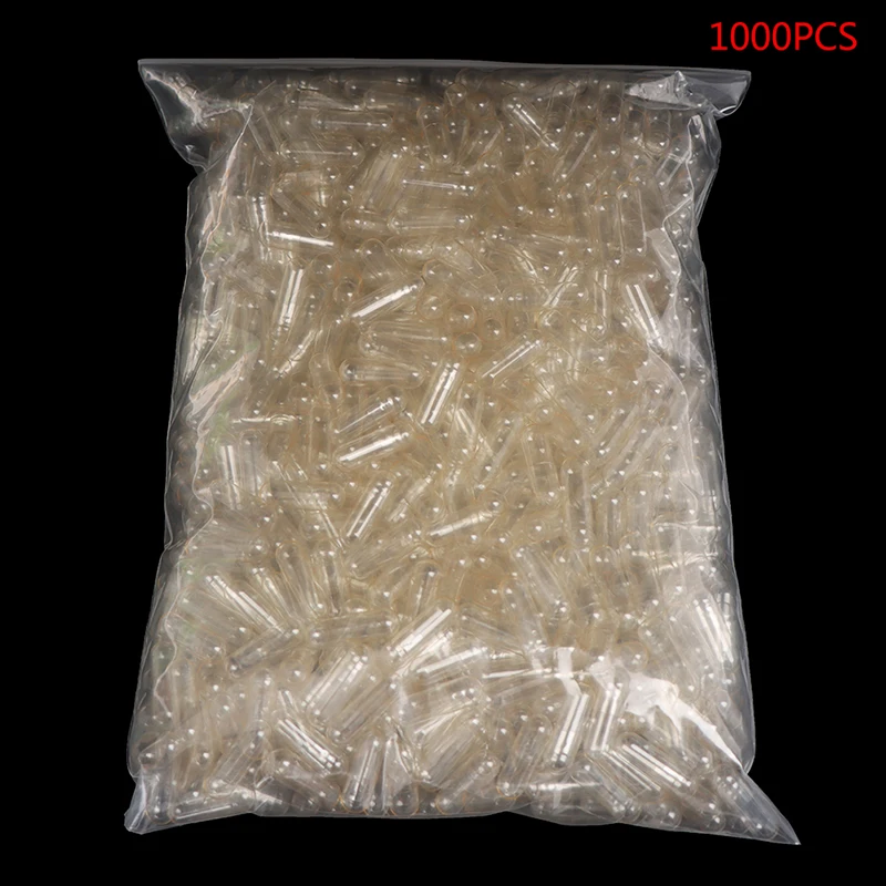 Capsule vuote di dimensione standard 0 da 1000 pezzi! Capsule trasparenti di gelatina vuote 0 #   Capsule separate trasparenti di gelatina dura cava