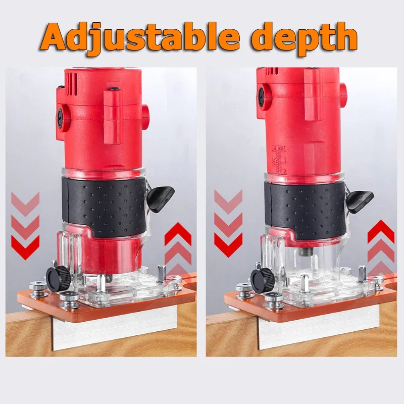 ปรับไม้ Slotting Positioner ไม้ Router Slotting Locator เครื่องมือไม้ Trimmer Router ฐานยึดวงเล็บ