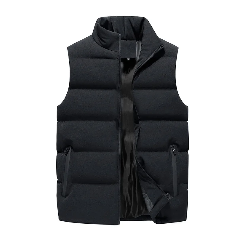 Colete acolchoado macio masculino colete leve elegante colete de inverno quente à prova de vento sem mangas outerwear com para ao ar livre