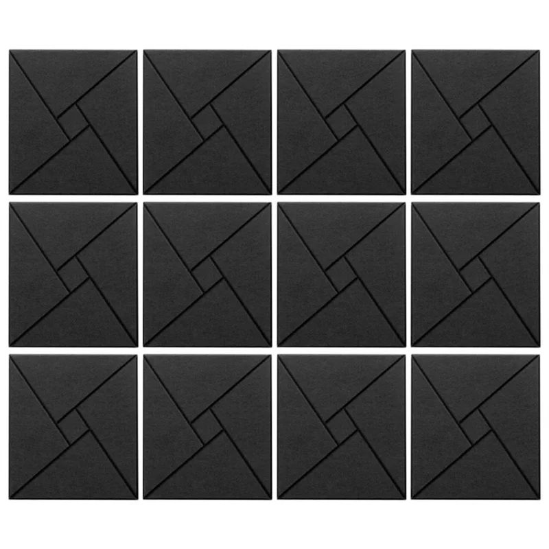 ABNM 12Pcs Acoustic Panels With Self-Adhesive, 12X12x0.4In Sound Proof Foam Panels, Sound Absorbing Tile For Walls