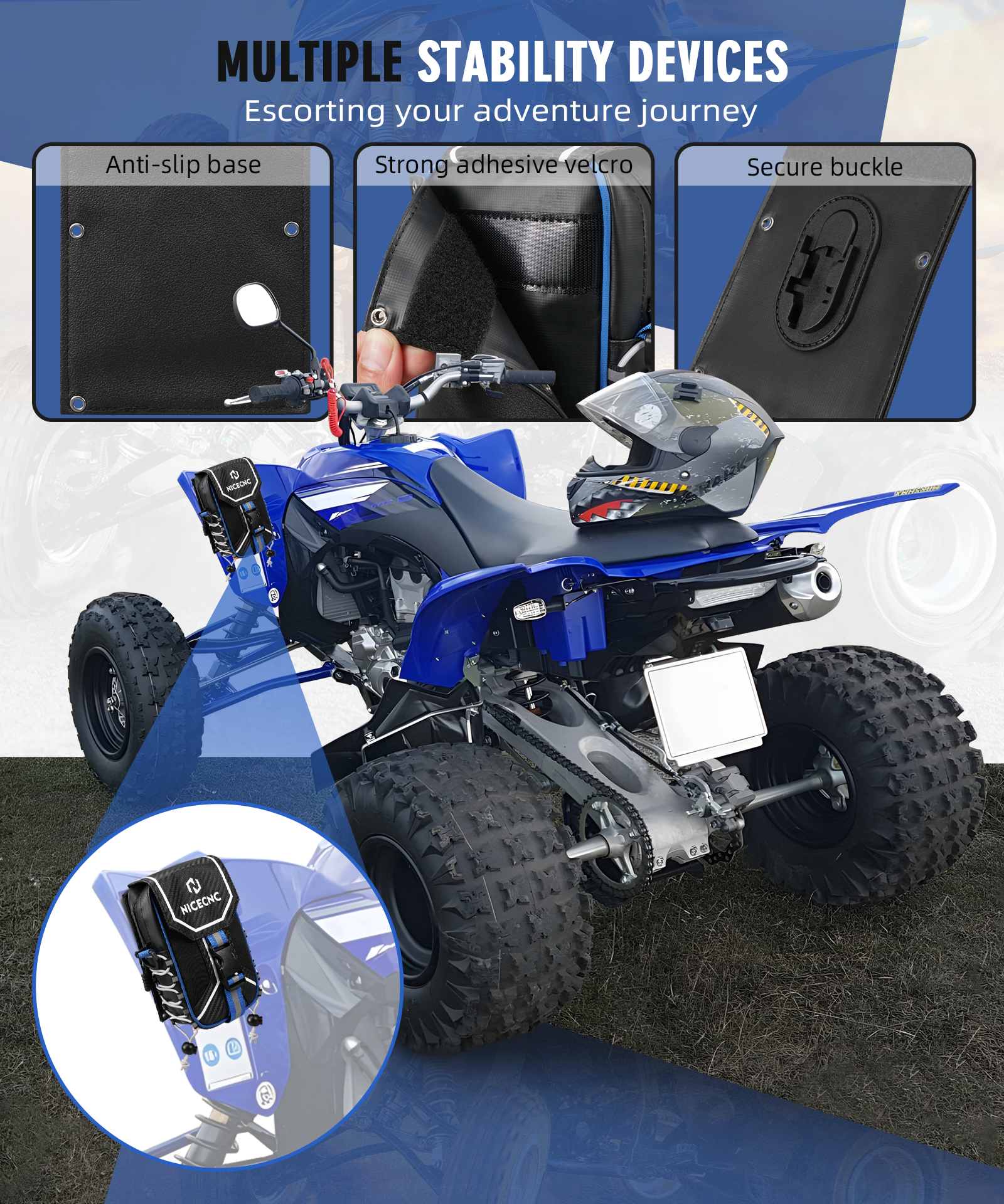 Nicecnc saco de pára-choque dianteiro para yamaha yfz 450 yfz450r yfz450x yfz450se fora de estrada resistente à água pacote de ferramentas atv acessórios de armazenamento