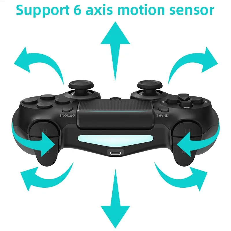 DATA FROG Controller di gioco compatibile Bluetooth per PS4/Slim/Pro Gamepad wireless per PC Joystick a doppia vibrazione per IOS/Android