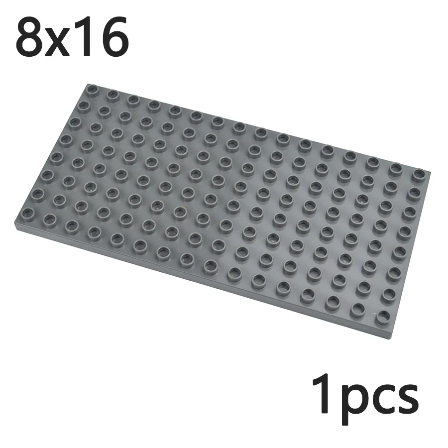 Big Size 8x16 Dots Double Sided Building Blocks BasePlate Large Particles Plate Bricks Educational Kid Toys Compatible Duploes