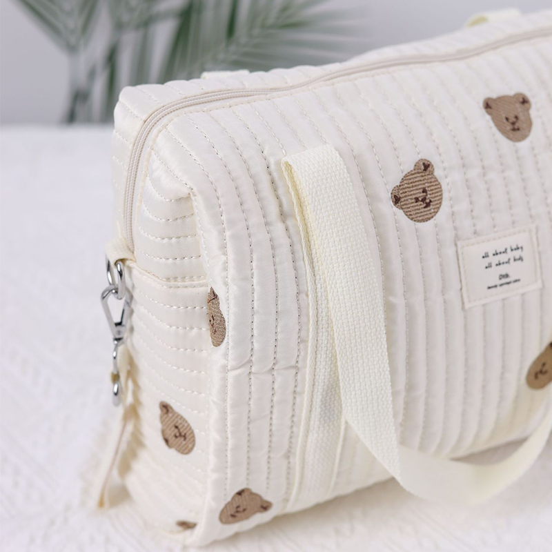 Pangdube 36*12*24cm saco de fraldas do bebê mamãe bolsa de ombro bordado acolchoado saco da mãe para carrinho bolsas para coisas do bebê