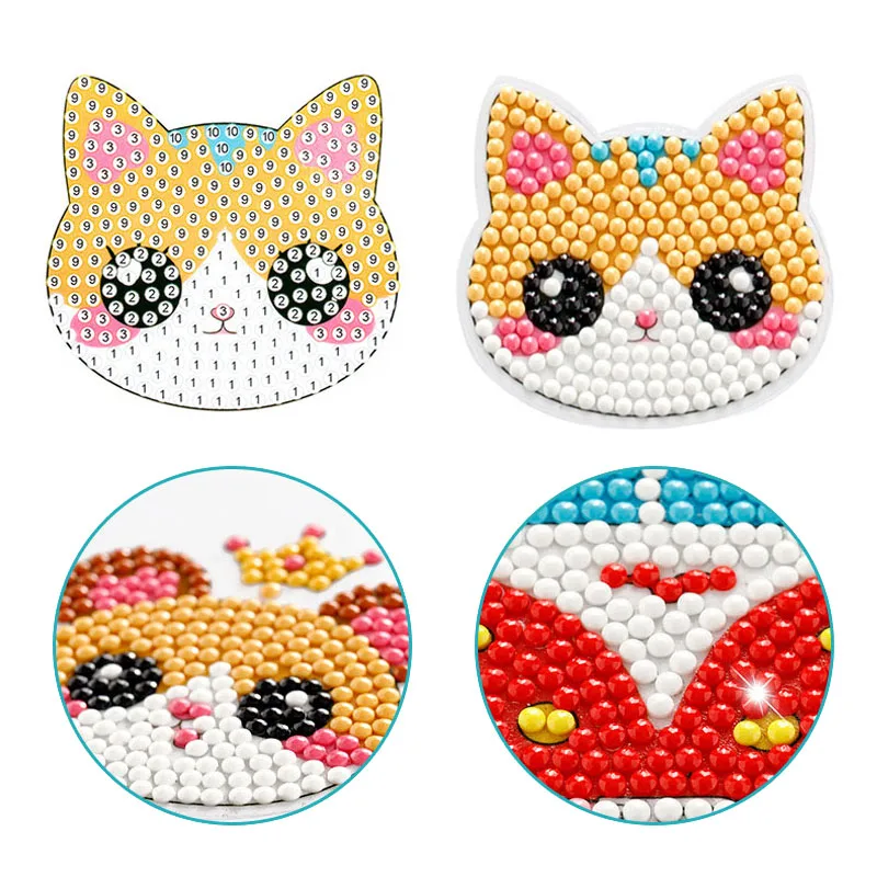 子供のための手作りのダイヤモンド絵画,DIY,漫画のステッカー,装飾,教育玩具,番号による絵画,ギフト