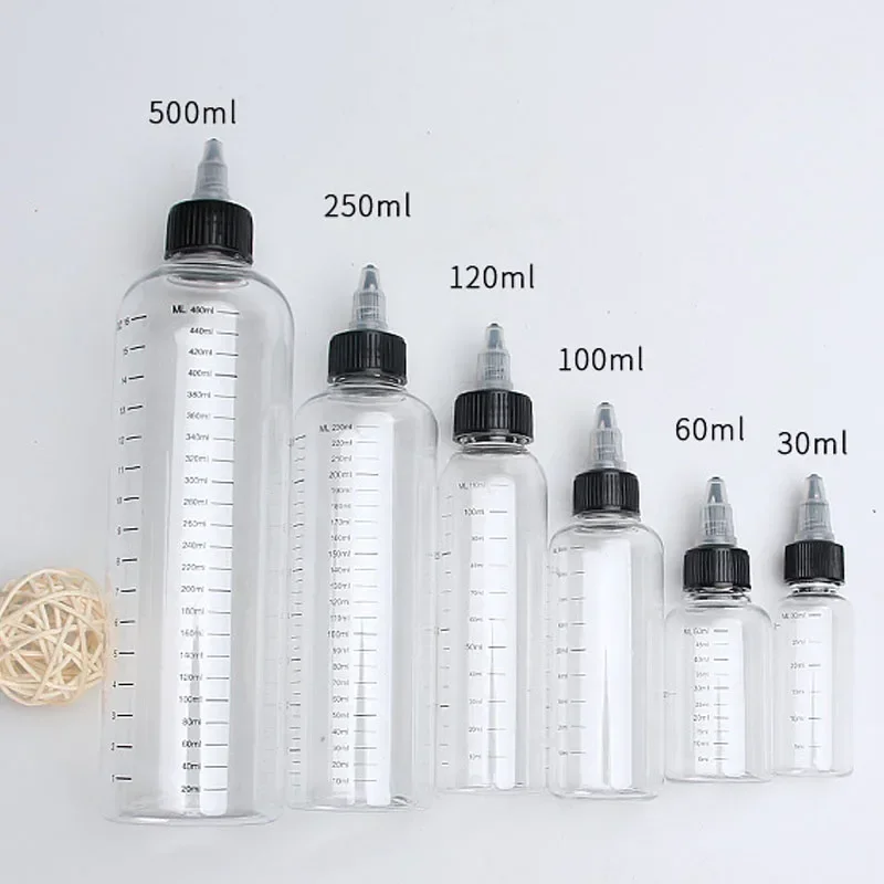 5 Chiếc 30-250Ml Tốt Nghiệp Trong Suốt Nhựa Dẻo Bình Rỗng Nhọn Mũi Chai Tinh Dầu Thả Chai Mẫu Lỏng Bình du Lịch Lọ