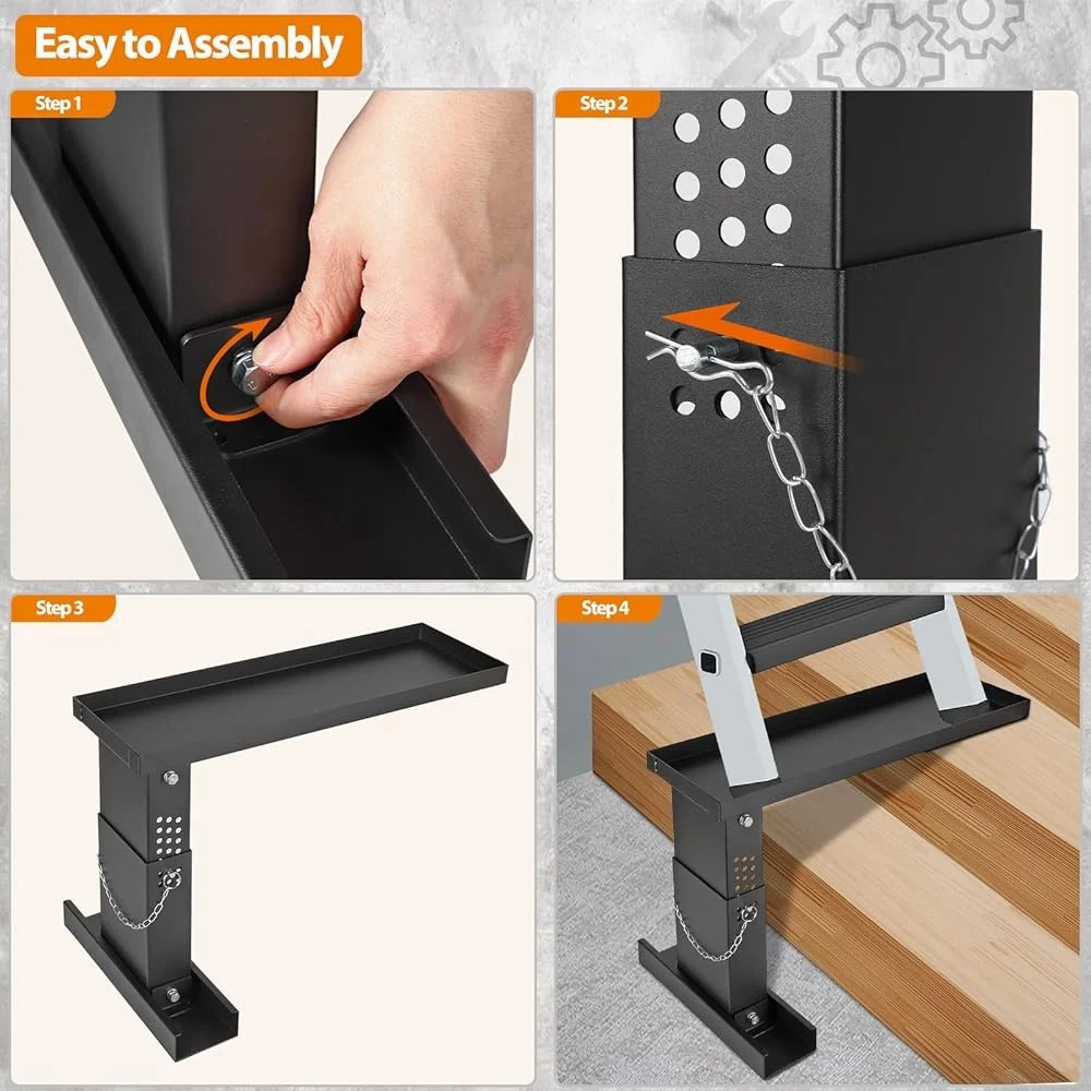 Ladder Extender Pro Stabilizer Adjustable Height Leveler Durable Steel Ladder Base Stabilizer Extension Straight Telescopic