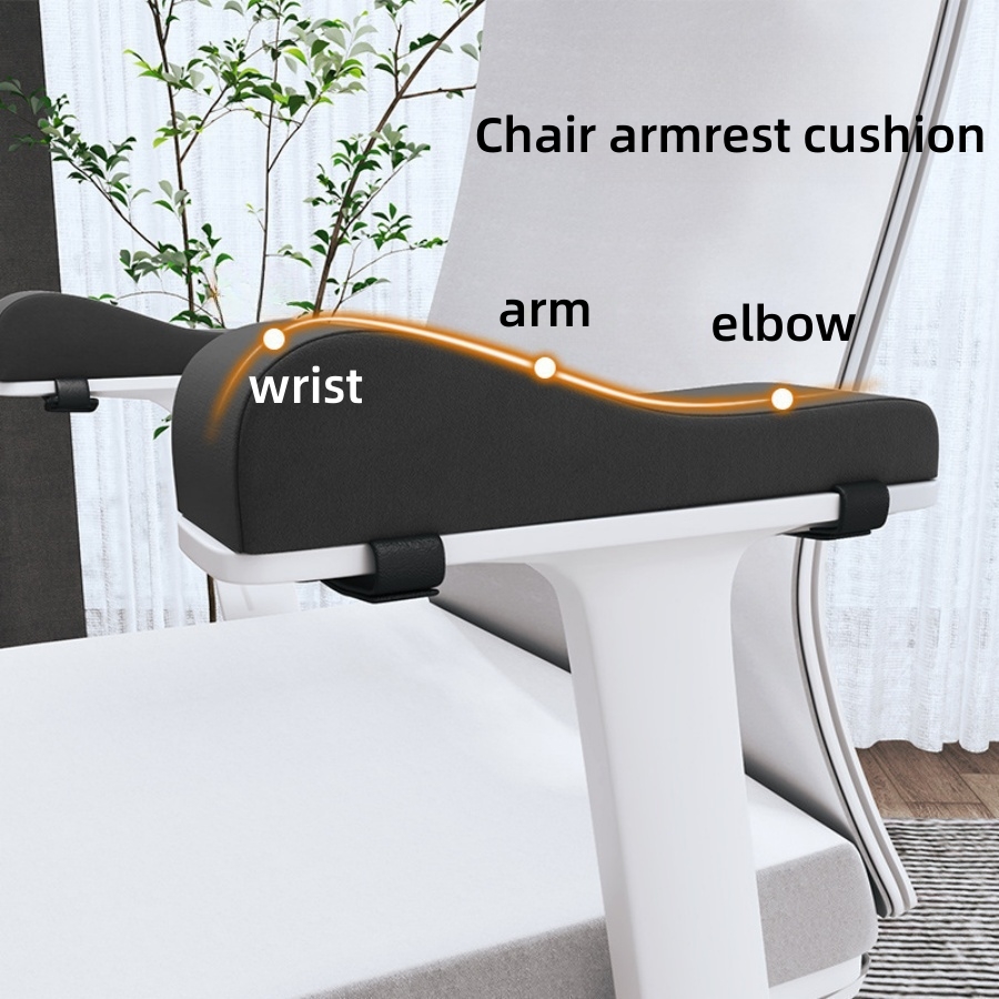 One set of office chair armrest cushions and memory foam elbow pillows, designed to relieve forearm pressure, washable