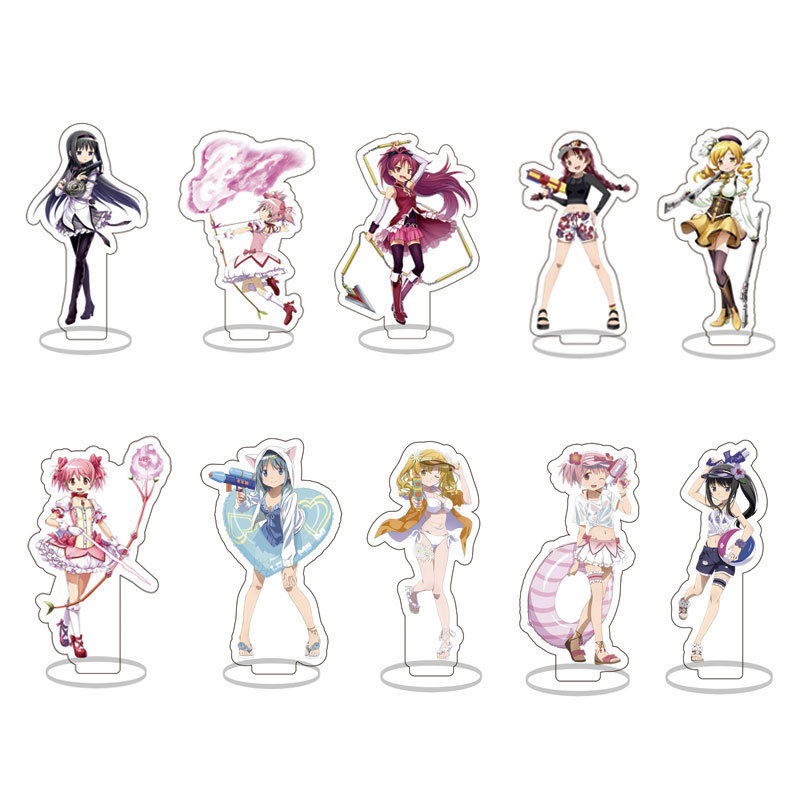 8cm Anime Puella Magi Madoka Magica Acryl Stand Modell Figur Cosplay Platte Halter Topper Geburtstag Geschenk für Frauen Männer llaveros