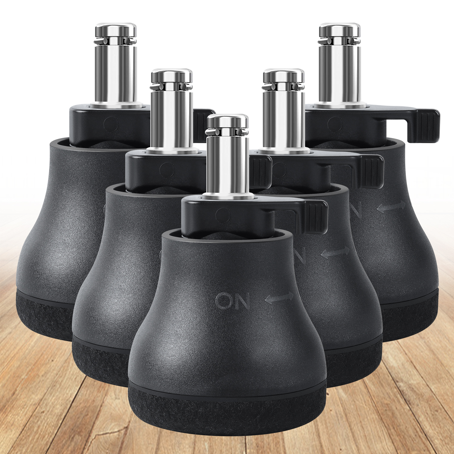 5PCS Office Chair Caster Swivel Wheels to Fixed Stationary Castors Replacement Bell Glides Furniture Chair Feet Wheel Stopper
