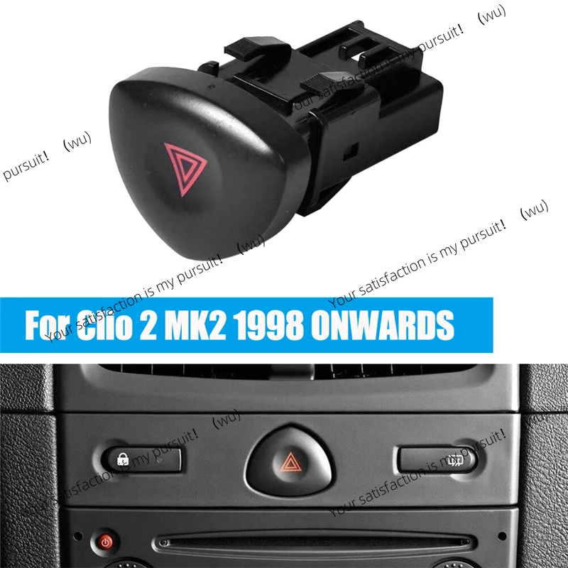 Untuk Renault Clio 2 MK2 1998 dan seterusnya A2E - Tombol sakelar lampu darurat peringatan bahaya 8200060036 - 8200442723