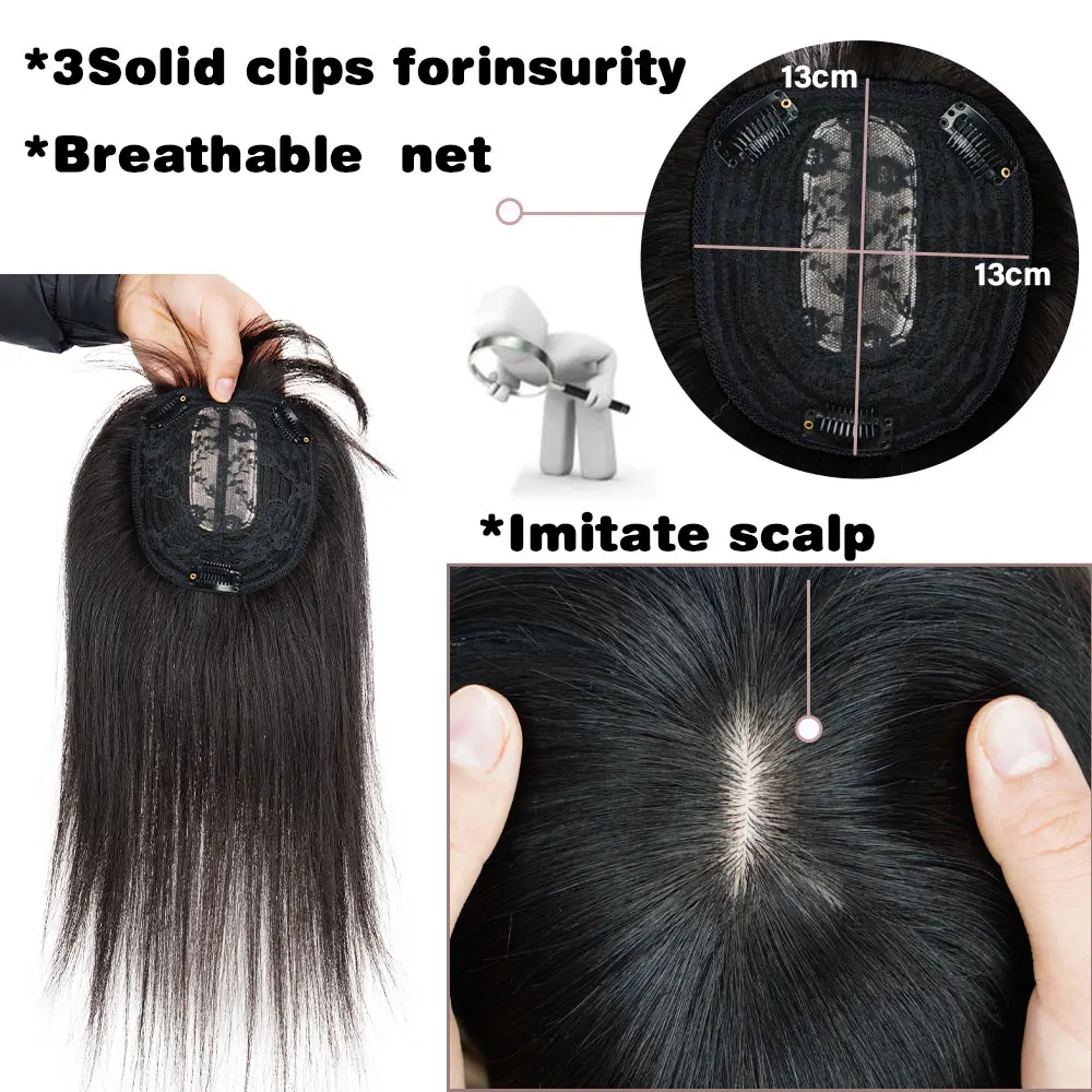 Doreen 13*13cm 8 "12" 16 "topper cabelo com franja real remy toppers de cabelo humano para mulheres com base de seda de cabelo fino com trama de cabelo