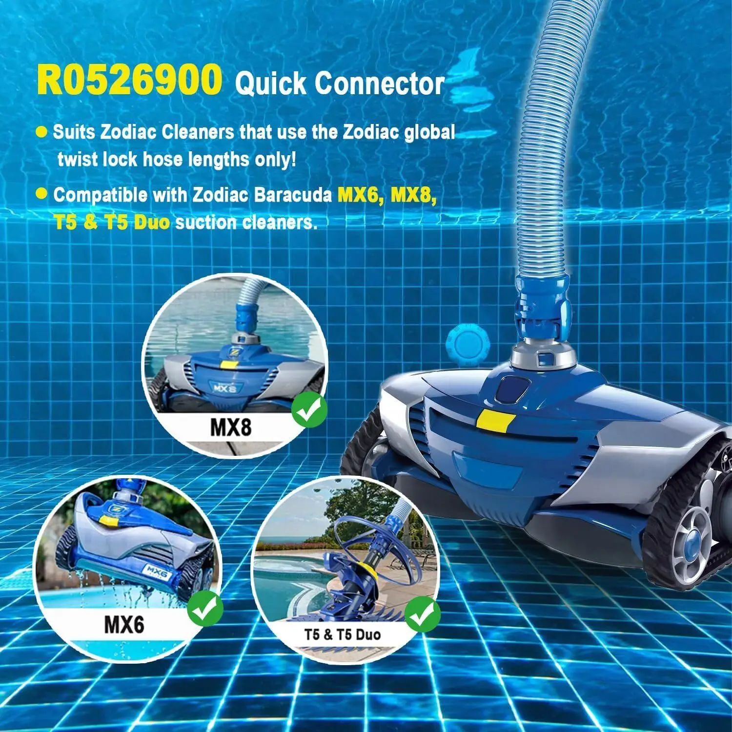 Mx r0526900 Schnell kupplungs ersatz für Tierkreis Baracuda mx6, mx8, t5 & t5 Duo Saug reiniger Pool Systeme Schwimmbad