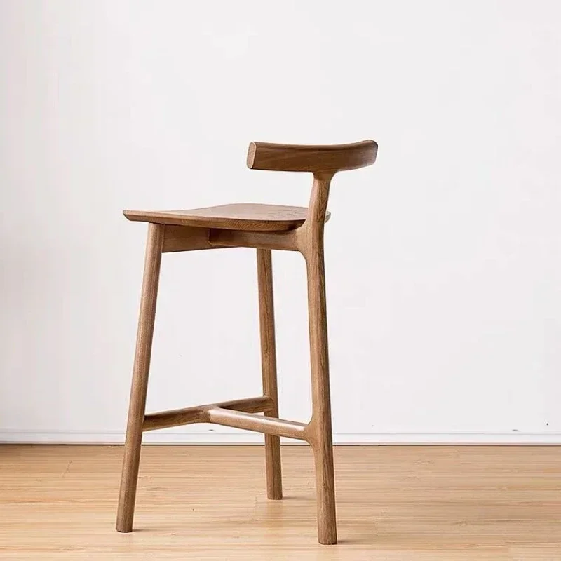 Silla alta de madera Para Bar, taburetes de Bar de diseño de isla Simple a la moda, respaldo moderno Para ocio creativo Para el hogar, Bancos Para