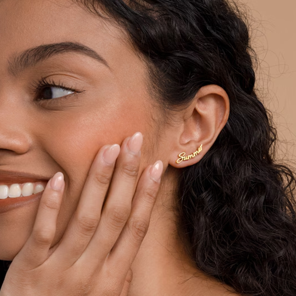 Customized Name Earrings for Personalized Daily Wear, Handmade Minimalist Jewelry, Perfect Gift for Mothers and Ladies