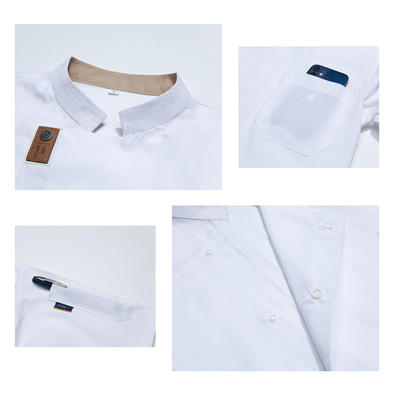 Giacca da cuoco unisex Camicie da cucina estive Hotel Ristorante Uniformi da cameriere Panetteria Catering Abiti da lavoro Abiti da cucina per hotel