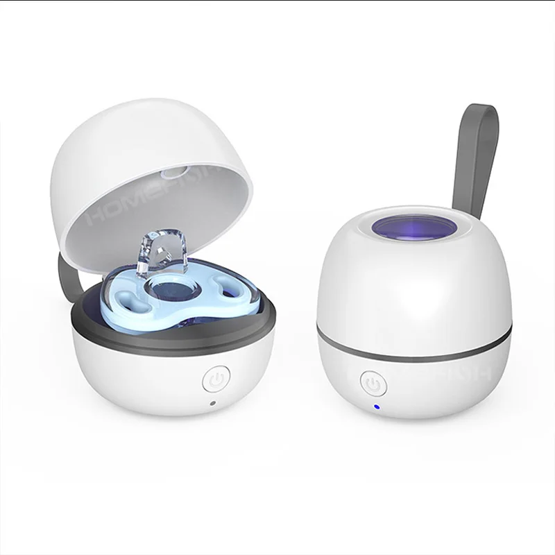 El más nuevo estuche esterilizador de chupete portátil con caja desinfectante recargable de viaje con luz UV