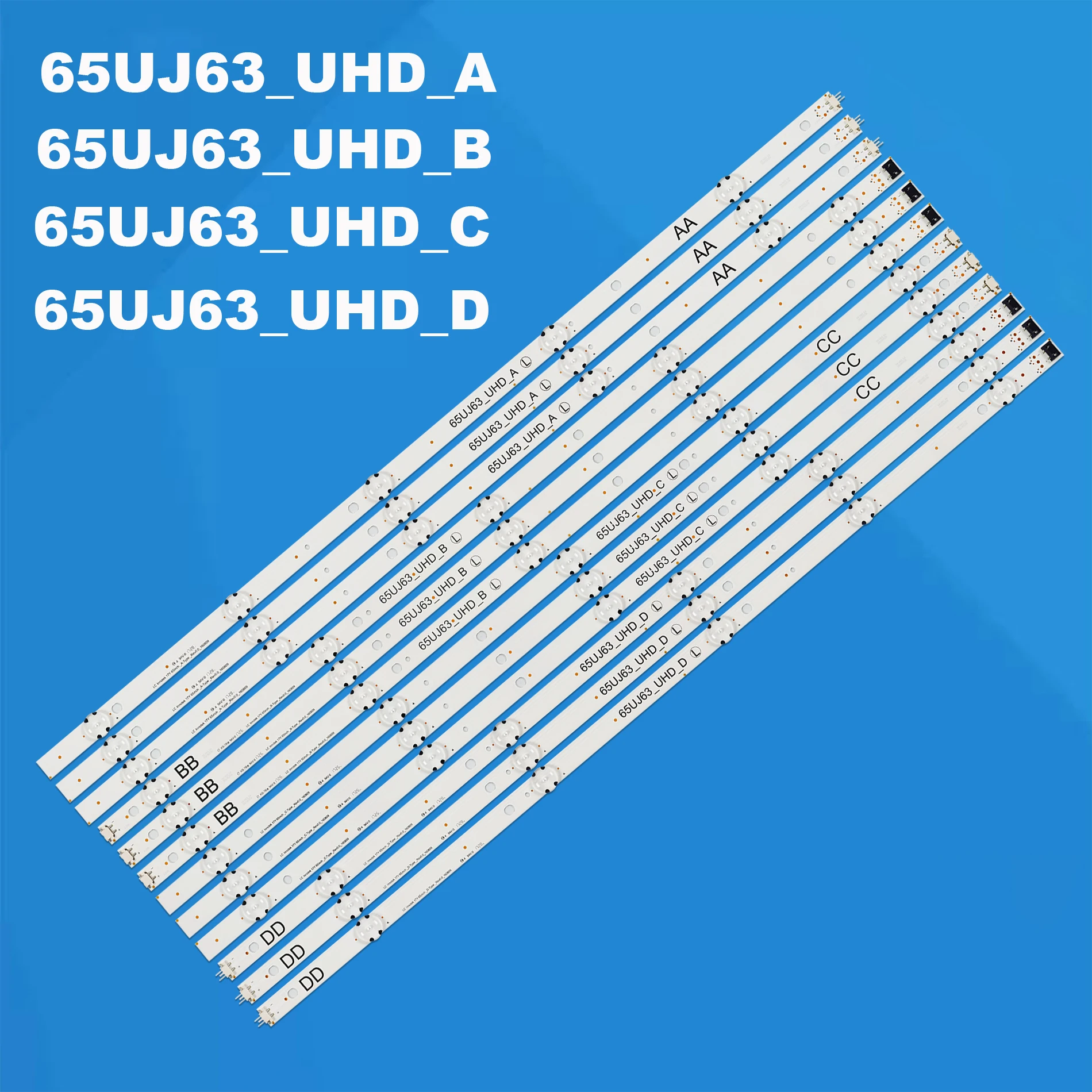 12 шт./компл. светодиодная лента для подсветки для 65UJ6300 65UJ630V 65UJ634V 65UJ5500 65UK6100 Innotek 17Y 65inch_A-Type SSC 65UJ63_UHD_A B C D