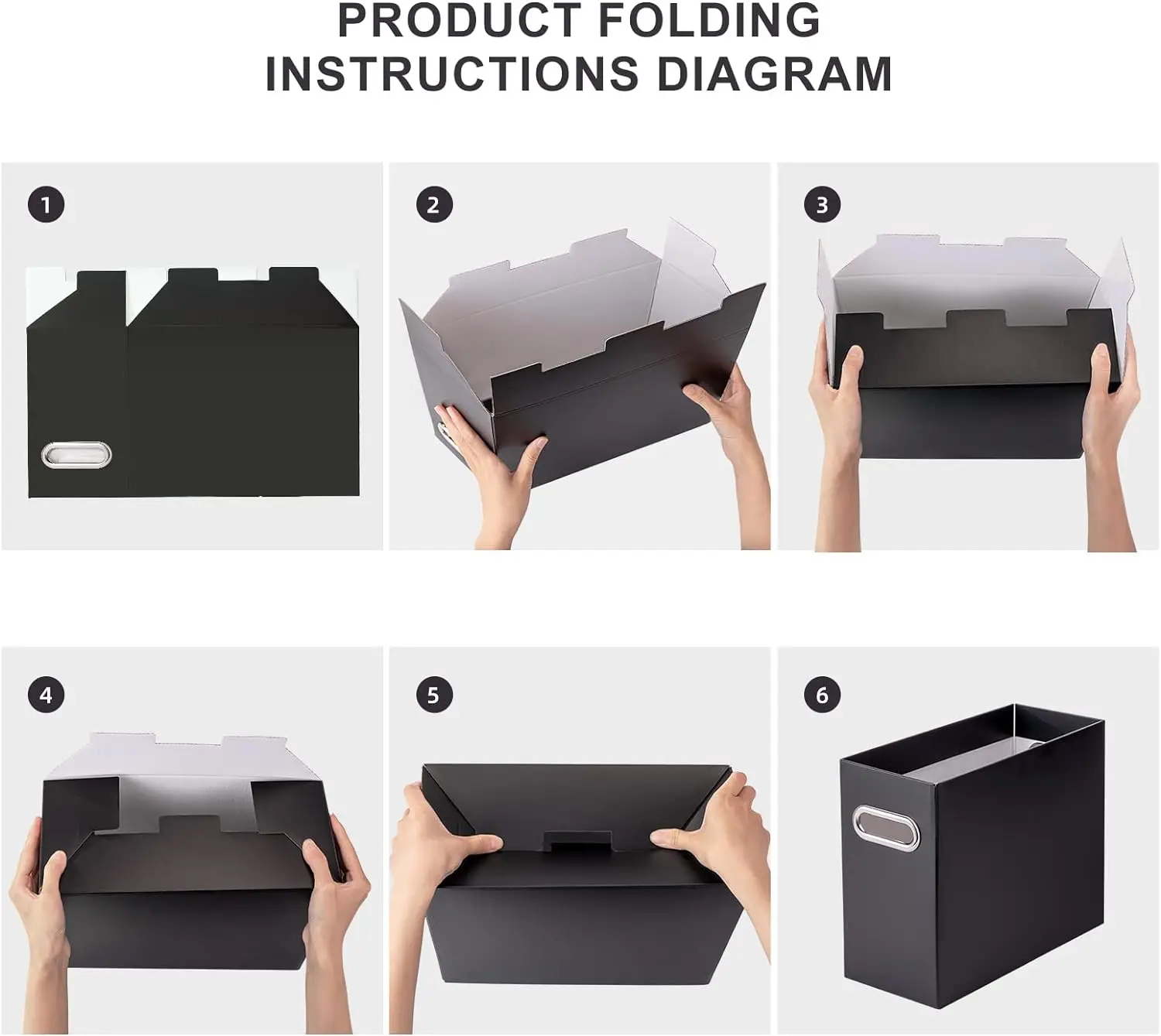 File Organizer, Cardboard File Folder Organizer, File Box, Hanging File Organizer for Letter Size, Portable File Box with Handle