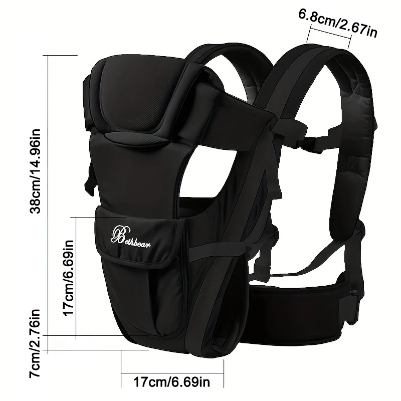 Portabebés, portabebés ergonómico 4 en 1, portabebés fácil ajustable para recién nacidos y niños pequeños