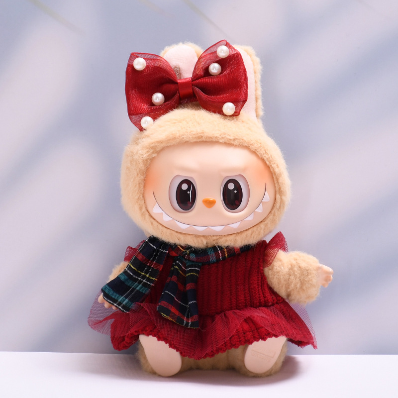17cm lalka pluszowa element ubioru Labubu zestaw ubranek dla lalek modny i uroczy garnitur zabawki akcesoria dla lalek
