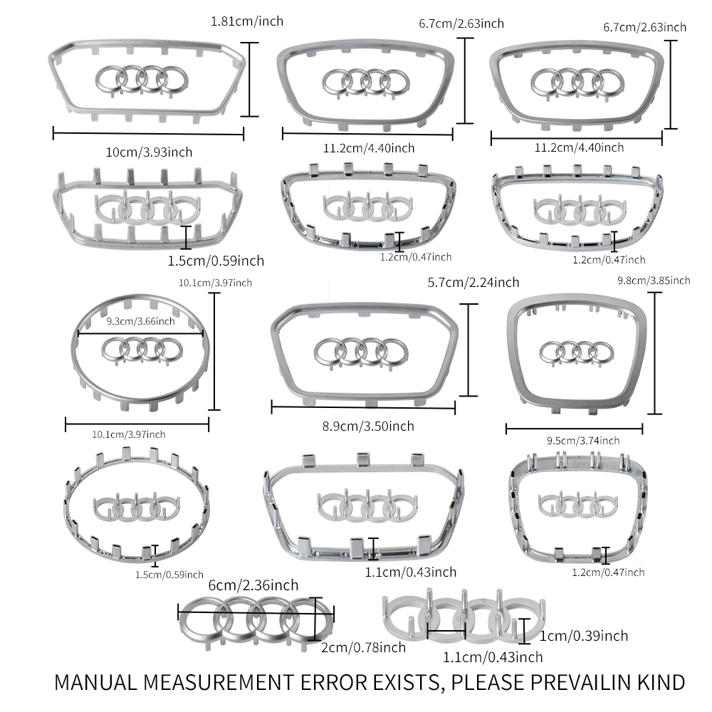 Estilo do carro volante centro logotipo cobre guarnição para audi a6l q7 q3 q5 a7 a5 a3 a4l a8l a8 q5l q8 a7l q6 E-TRON sq5 accessorie