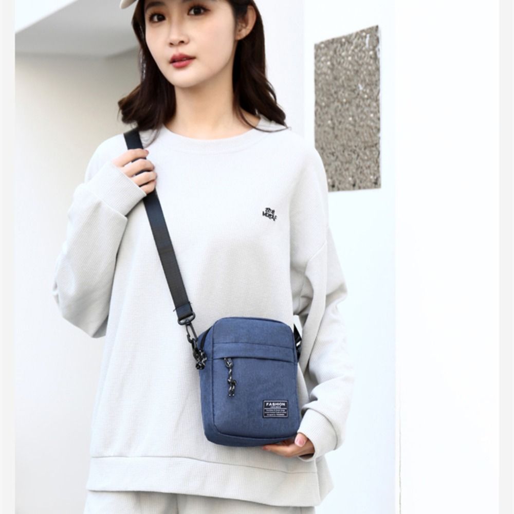 Mini bolsa de ombro de nylon masculina, bolsas monocromáticas crossbody casual e elegante, bolsa de mão retrô de negócios