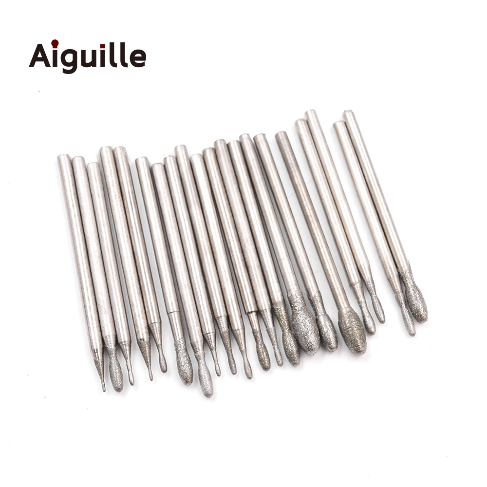 20pcs Shank 2.35mm G Type 120# Diamond Grinding Burr 1-6mm Teeth Grinding Bits Diamond Point Grinding Point die grinder/dremel