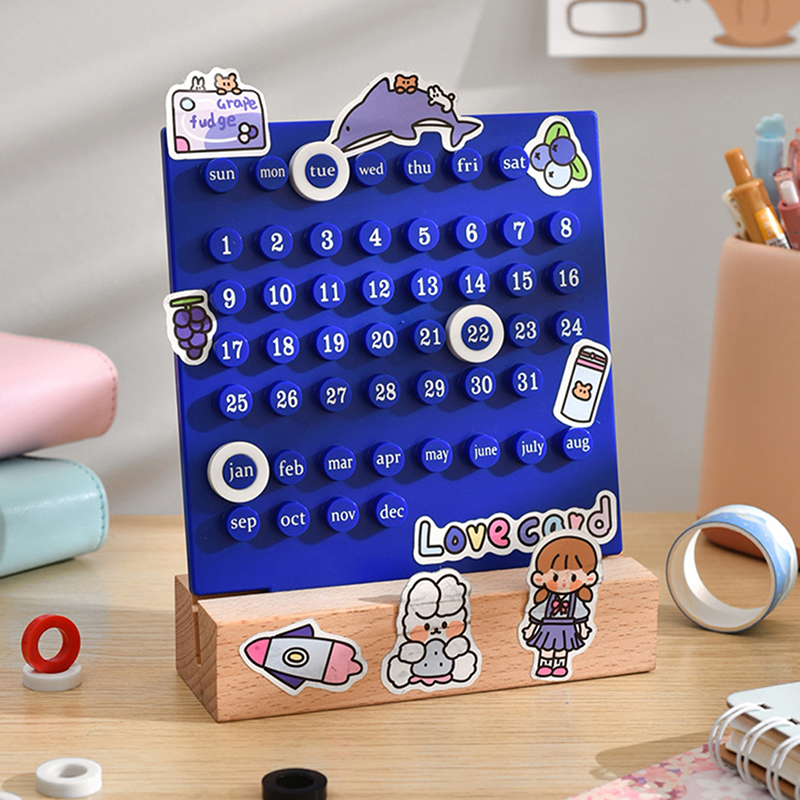 Ins Creative Time Perd'interface ual Table Calendar, Manual Acrylic Desk Calendario, Home Decoration, 3 Ring, Date Record Gift Set