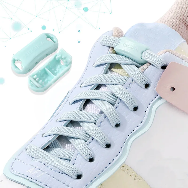 Cordones elásticos planos Pai para zapatos, cordones sin corbatas, zapatillas de deporte para niños y adultos, cordón rápido para zapatos perezosos, cuerda de hebilla, 1