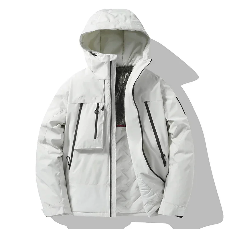 2024 nova jaqueta de inverno das mulheres dos homens ao ar livre esqui à prova dwaterproof água grafeno quente com capuz parka masculino rua casual multi bolso acolchoado jaqueta