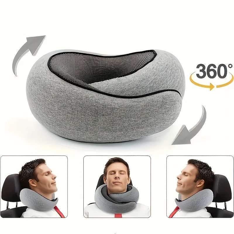 Cuscino da viaggio ergonomico a forma di U da 1 pezzo – Supporto per il collo morbido e resistente per aeroplani, treni, automobili e pisolini in ufficio – Cuscino portatile