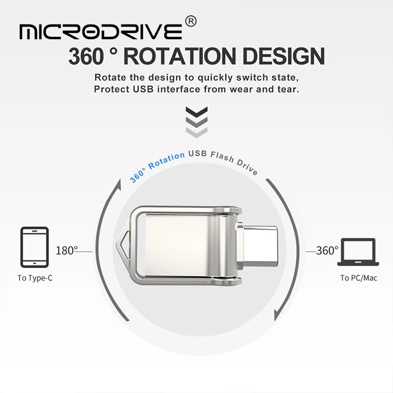 Mini TYPE C USB 2.0 Dual Flash Drive 64GB Tiny Pen Drive 32GB memoria usb Memory Disk 64G 32GB Pendrives cle usb