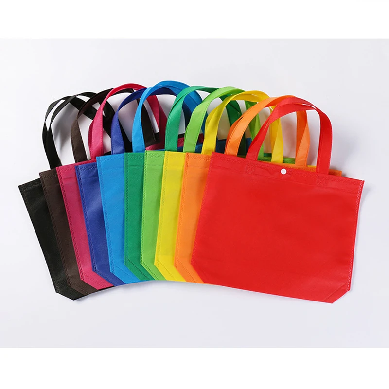 Nueva llegada, bolsa de compras con botones plegable reutilizable de calidad, bolsa de mano duradera no tejida, bolso de almacenamiento, bolsas ecológicas para comestibles
