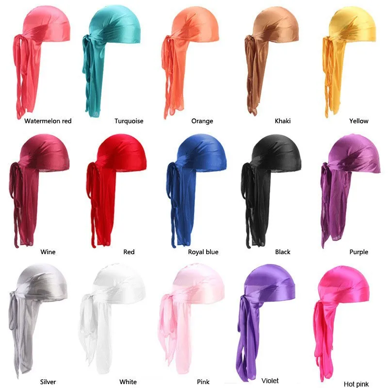 Men and women imitation silk long tail headscarf hat pirate hat