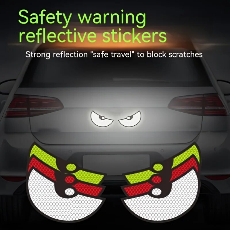 2 stücke Auto Reflektierende Sicherheit Warnband Katze Augen Muster Nacht Fahren Sicherheit Aufkleber für Auto Lkw Motorrad Reflektor Aufkleber