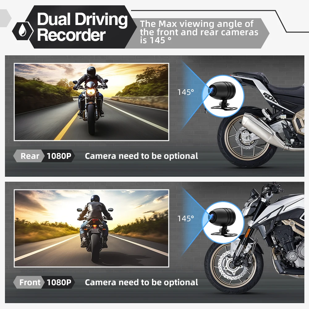 Monitor de navegación automática Android CarPlay para motocicleta de 6,5 pulgadas pantalla de presión de neumáticos pantalla IPS portátil impermeable AUX Bluetooth