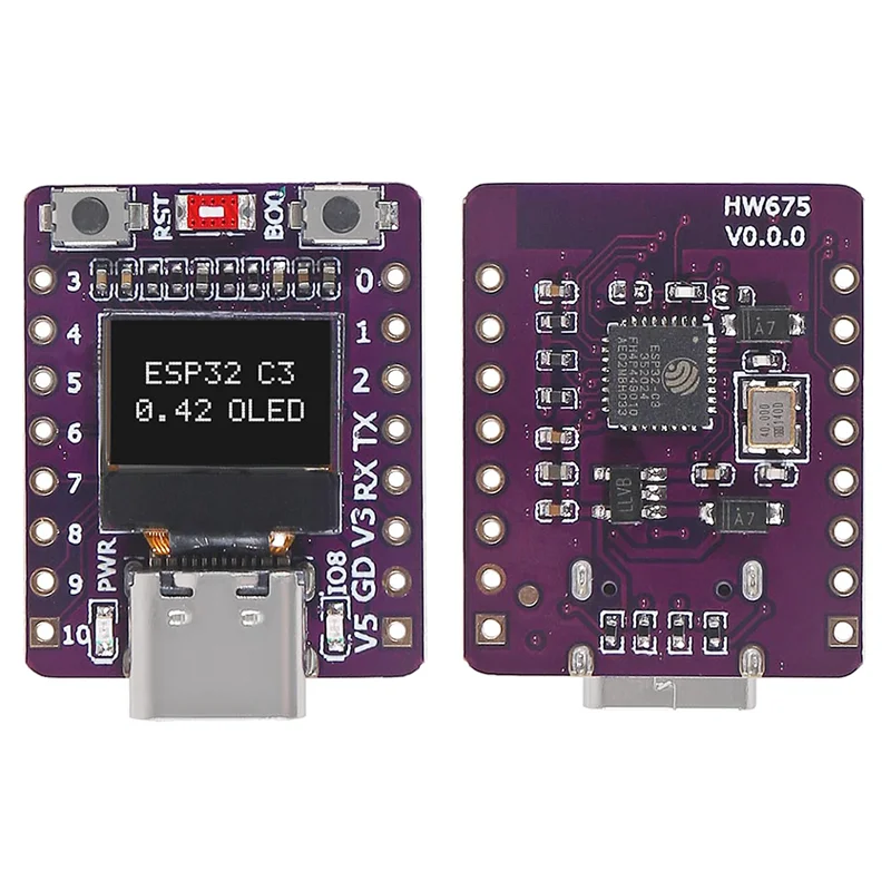 Aokin ESP32-C3 Development Board With 0.42 Inch OLED Module Ceramic Antenna Wifi Bluetooth ESP32 Supermini Development Board