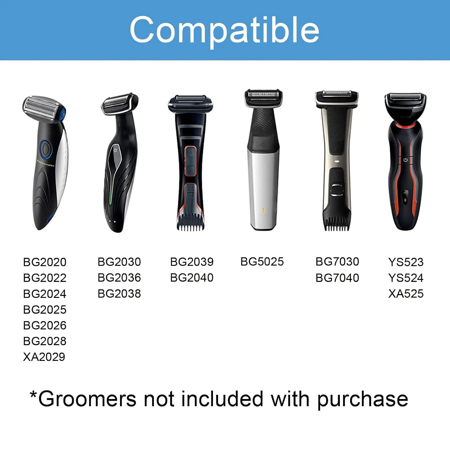 Yuku-ボディグルームの交換用ヘッド、トリマーシェーバー、ホイルヘッド、bg7030、bg7040、bg2029、bg2030、bg2040、bg2039、bg2024、tt2022