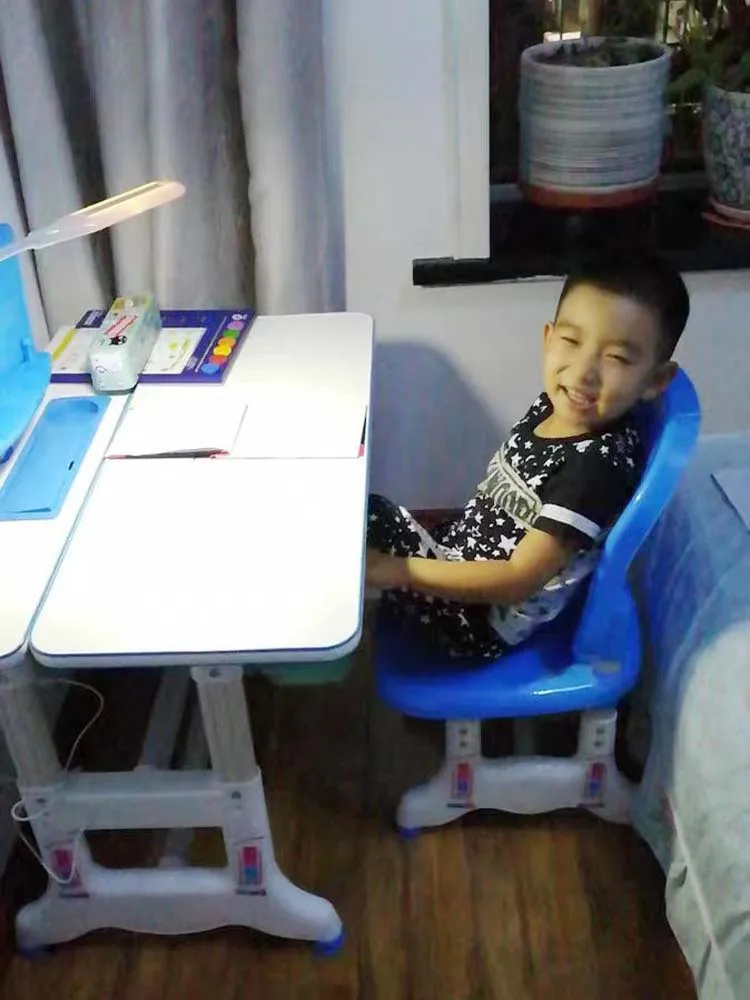 Mesa de estudo ergonômica multifuncional para crianças, combinação de mesa e cadeira ajustável para trabalhos de casa para estudantes, móveis de estudo para crianças