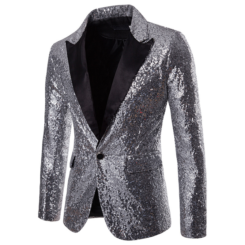 ทองเงาเลื่อม Glitter Embellished Blazer เสื้อแจ็คเก็ตผู้ชาย,ไนท์คลับพรหม Blazer, ชายเครื่องแต่งกาย Homme STAGE เสื้อผ้าสําหรับนักร้อง