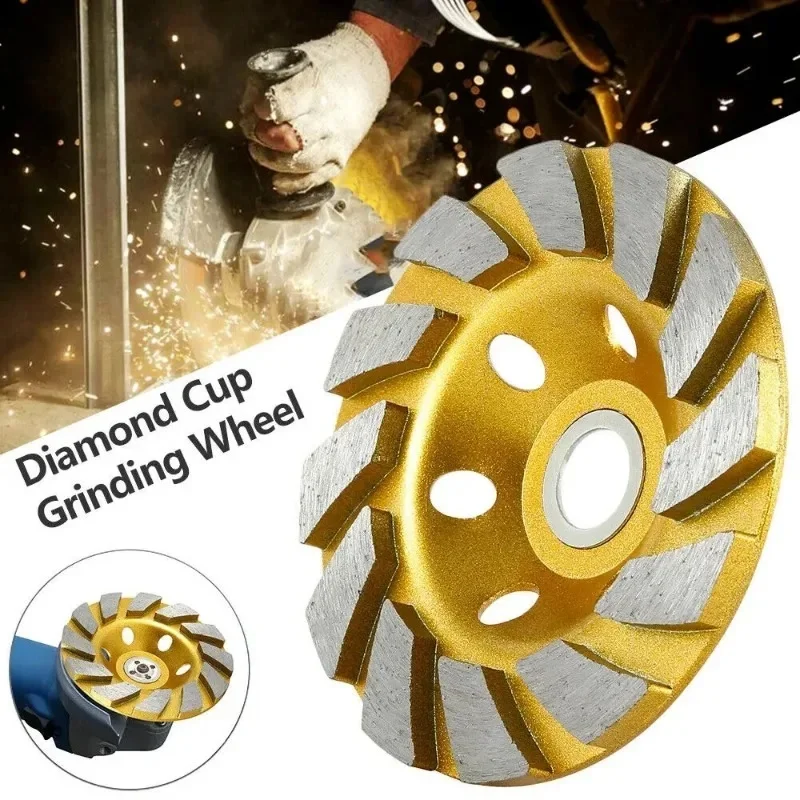 4In meule diamantée HHS robuste Turbo rangée diamant meule disque meuleuse d'angle disque pour béton granit marbre